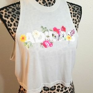 Adidas floral crop top